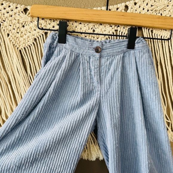 MORLEY girl's blue corded trouser corduroy ribbed wide leg pants D - Picture 2 of 9